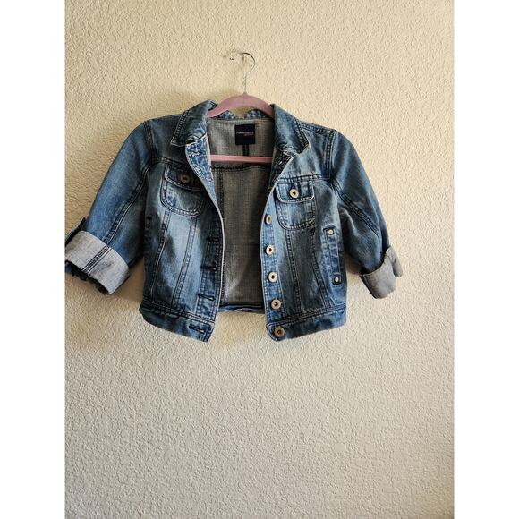 Girls Mini Denim Crop Jacket M - Picture 1 of 6